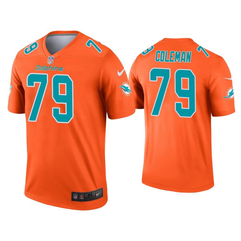 Men Miami Dolphins #79 Larnel Coleman Nike Orange Inverted Legend Game NFL Jersey
